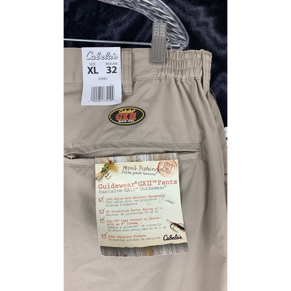 NEW Cabelas Guidewear GXII Hiking Pants Mens Size XL Beige Zip Offs  Lightweight - Picture 6 of 7